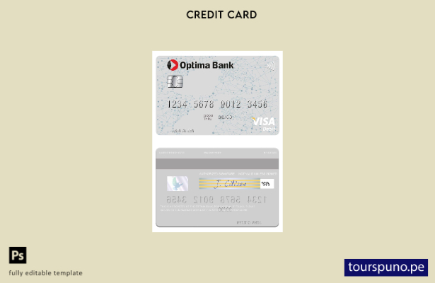 lista para imprimir plantilla de tarjeta de débito visa Kirguistán Optima Bank